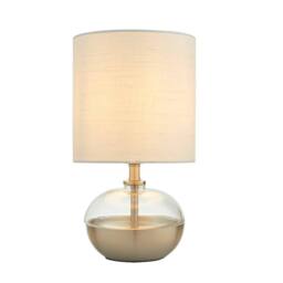 Pagazzi Emmy Satin Nickel & Clear Glass Table Lamp in Silver - thumbnail 7