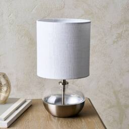 Pagazzi Emmy Satin Nickel & Clear Glass Table Lamp in Silver - thumbnail 2