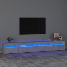 Berkfield Home TV Cabinet with LED Lights Concrete Grey 270x35x40 cm - Size: 270 x 35 x 40 cm - thumbnail 1