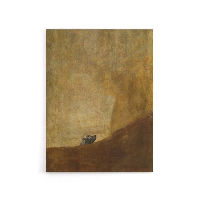 "Artery8 El Perro The Drowning Dog Francisco Goya Canvas Wall Art Print in Brown - Size: W12"" x H16""" - image 1