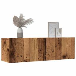 Berkfield Home TV Cabinets Wall-mounted 2 pcs Old Wood 100x30x30 cm in Brown - Size: 100 x 30 x 30 cm - thumbnail 3