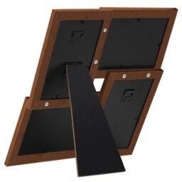 Berkfield Home Collage Photo Frame for 4x(13x18 cm) Picture Dark Brown MDF - Size: 13x18 cm - thumbnail 4
