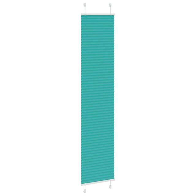 Berkfield Home Pleated Blind Petrol Green 45x200 cm Fabric Width 44.4 cm Polyester in Teal - image 1
