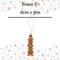 VFM e-Store Christmas Gingerbread Man Stack Decoration 18cm x 5cm Brown X 1 - Size: 18 cm x 5 cm - thumbnail 2