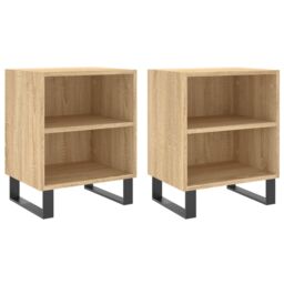 Berkfield Home Bedside Cabinets 2 pcs Sonoma Oak 40x30x50 cm Engineered Wood in Brown - Size: 40 x 30 x 50 cm - thumbnail 2