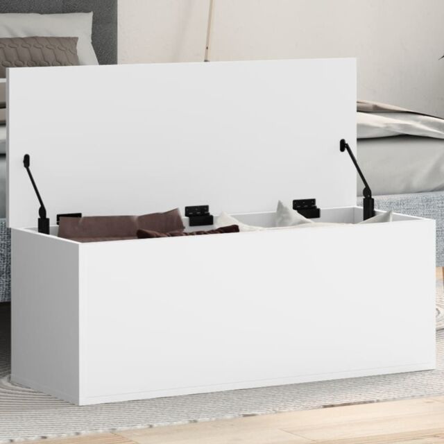 Berkfield Home Storage Box White 90x35x35 cm Engineered Wood - Size: 90 x 35 x 35 cm - image 1