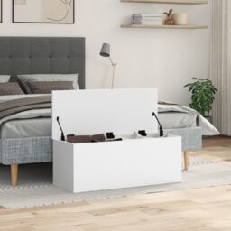 Berkfield Home Storage Box White 90x35x35 cm Engineered Wood - Size: 90 x 35 x 35 cm - thumbnail 3