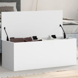 Berkfield Home Storage Box White 90x35x35 cm Engineered Wood - Size: 90 x 35 x 35 cm - thumbnail 1
