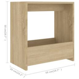 Berkfield Home Side Table Sonoma Oak 50x26x50 cm Engineered Wood in Light Tan - Size: 50 x 26 x 50 cm - thumbnail 6