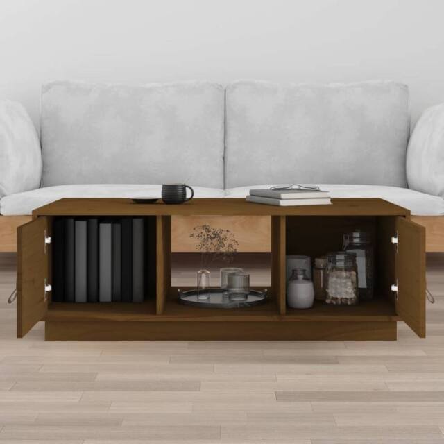 Berkfield Home Beautiful Coffee Table Honey Brown 100x50x35 cm Solid Wood Pine - Size: 100 x 50 x 35 cm - image 1