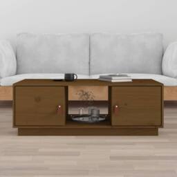 Berkfield Home Beautiful Coffee Table Honey Brown 100x50x35 cm Solid Wood Pine - Size: 100 x 50 x 35 cm - thumbnail 2