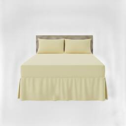 Snug City Fitted Valance Bed Sheet Polycotton Mattress Cover & Frill Easy Care in Lemon - Size: King - thumbnail 2