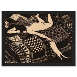 Artery8 Felix Vallotton Swiss La Paresse Laziness A4 Artwork Framed Wall Art Print in Black - thumbnail 1