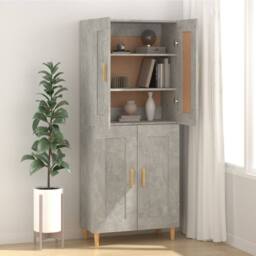 Berkfield Home Sideboard Concrete Grey 69.5x34x90 cm Engineered Wood - thumbnail 3