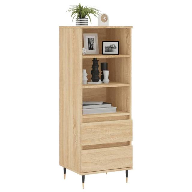 Berkfield Home Highboard Sonoma Oak 40x36x110 cm Engineered Wood in Light Oak - Size: 40 x 36 x 110 cm - image 1