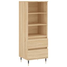 Berkfield Home Highboard Sonoma Oak 40x36x110 cm Engineered Wood in Light Oak - Size: 40 x 36 x 110 cm - thumbnail 3