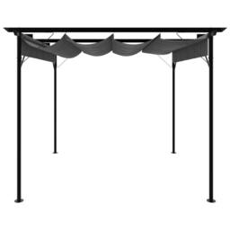 Berkfield Home Pergola with Retractable Roof Anthracite 3x3 m Steel 180 g/m ² in Black - thumbnail 2