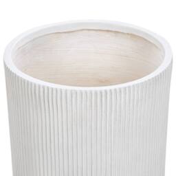 Wyld and Coco White 37cm Ribbed Round Outdoor Planter - UV-Resistant - thumbnail 3