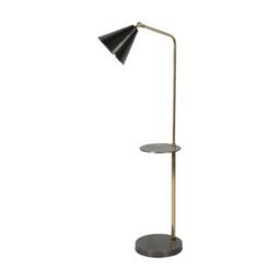 The Libra Company Amelie Floor Lamp With Table - Stainless Steel/Aluminium in Gold - thumbnail 1