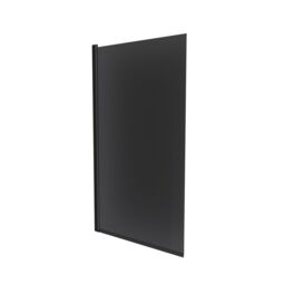 Nes Home 800mm Square Bath Screen Black Profile Tinted Black Glass Reversible - thumbnail 5
