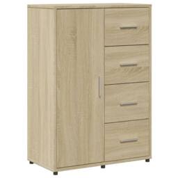 Berkfield Home Sideboard Sonoma Oak 60x31x84 cm Engineered Wood in Light Tan - Size: 60 x 31 x 84 cm - thumbnail 1