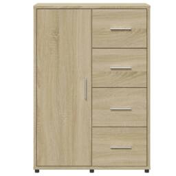 Berkfield Home Sideboard Sonoma Oak 60x31x84 cm Engineered Wood in Light Tan - Size: 60 x 31 x 84 cm - thumbnail 5