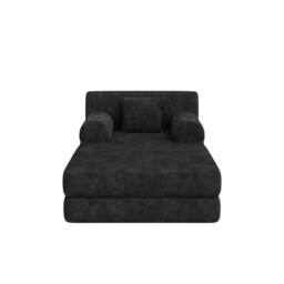 BTM Cord Sleeper Chair Ottoman Cup Holders Side Pockets Black - thumbnail 9