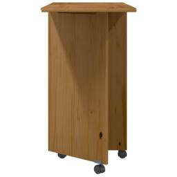 Berkfield Home Rolling Cabinet with Desk MOSS Honey Brown Solid Wood Pine - thumbnail 4