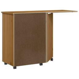 Berkfield Home Rolling Cabinet with Desk MOSS Honey Brown Solid Wood Pine - thumbnail 5