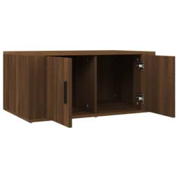 Berkfield Home Decorative Coffee Table Brown Oak 80x50x36 cm Engineered Wood - Size: 80 x 50 x 36 cm - thumbnail 6