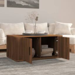 Berkfield Home Decorative Coffee Table Brown Oak 80x50x36 cm Engineered Wood - Size: 80 x 50 x 36 cm - thumbnail 1