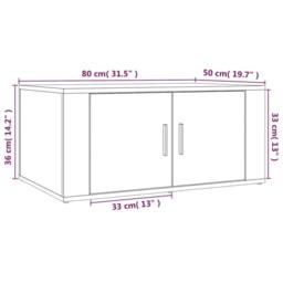 Berkfield Home Decorative Coffee Table Brown Oak 80x50x36 cm Engineered Wood - Size: 80 x 50 x 36 cm - thumbnail 9