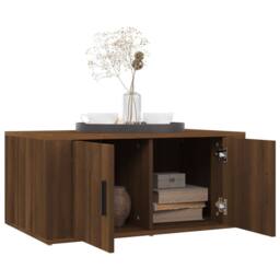 Berkfield Home Decorative Coffee Table Brown Oak 80x50x36 cm Engineered Wood - Size: 80 x 50 x 36 cm - thumbnail 4