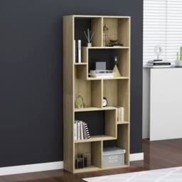 Berkfield Home Classic Book Cabinet Sonoma Oak 67x24x161 cm Engineered Wood in Light Oak - Size: 67 x 24 x 161 cm - thumbnail 2