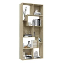 Berkfield Home Classic Book Cabinet Sonoma Oak 67x24x161 cm Engineered Wood in Light Oak - Size: 67 x 24 x 161 cm - thumbnail 4