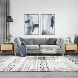 Berkfield Home Modern Coffee Tables 2 pcs Sonoma Oak 50x46x50 cm Engineered Wood in Light Oak - Size: 50 x 46 x 50 cm - thumbnail 2