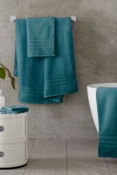 Catherine Lansfield 'Zero Twist' Bath Sheet in Teal - thumbnail 4