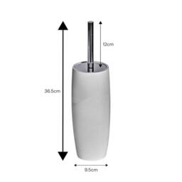 Showerdrape Ripple Textured Toilet Brush & Holder in White - thumbnail 2
