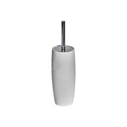 Showerdrape Ripple Textured Toilet Brush & Holder in White - thumbnail 3