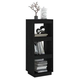 Berkfield Home Book Cabinet/Room Divider Black 40x35x103 cm Solid Pinewood - Size: 40 x 35 x 103 cm - thumbnail 4