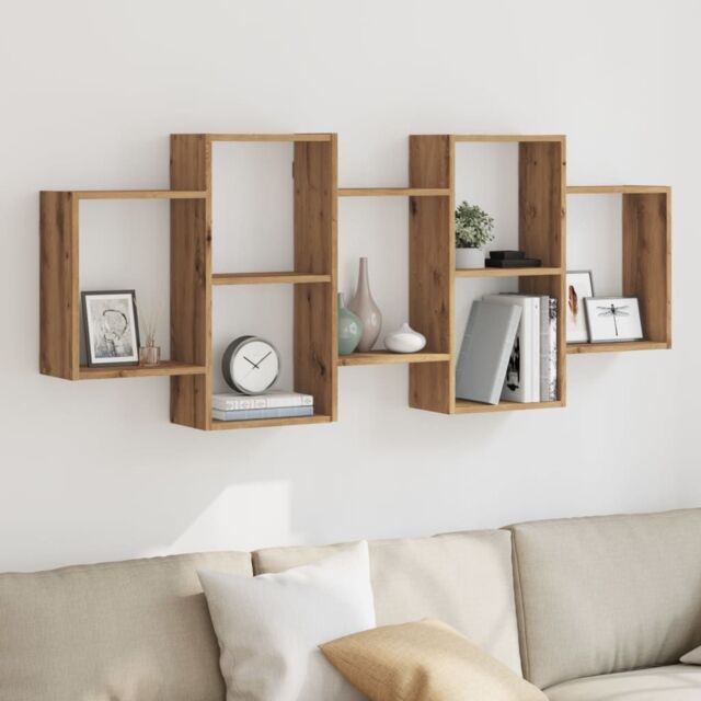 Berkfield Home Wall Shelf Artisian Oak 159x18x65 cm Engineered Wood in Brown - Size: 159 x 18 x 65 cm - image 1
