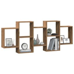 Berkfield Home Wall Shelf Artisian Oak 159x18x65 cm Engineered Wood in Brown - Size: 159 x 18 x 65 cm - thumbnail 3