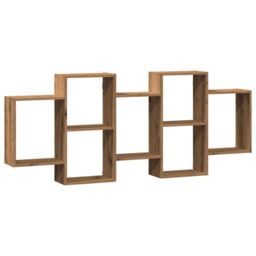 Berkfield Home Wall Shelf Artisian Oak 159x18x65 cm Engineered Wood in Brown - Size: 159 x 18 x 65 cm - thumbnail 2