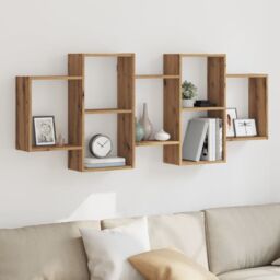 Berkfield Home Wall Shelf Artisian Oak 159x18x65 cm Engineered Wood in Brown - Size: 159 x 18 x 65 cm - thumbnail 1