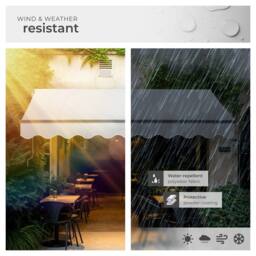 tectake Retractable Awning Ornella in Light Grey - Size: 300 cm x 250 cm - thumbnail 4