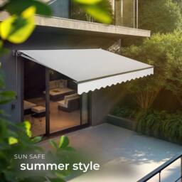 tectake Retractable Awning Ornella in Light Grey - Size: 300 cm x 250 cm - thumbnail 7