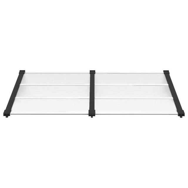Berkfield Home Durable Door Canopy Black & Transparent 152.5x90 cm Polycarbonate in Clear - image 1