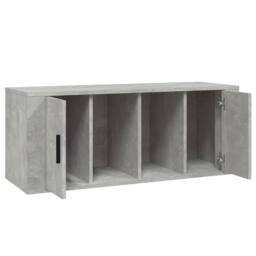 Berkfield Home TV Cabinet Concrete Grey 100x35x40 cm Engineered Wood - Size: 100 x 35 x 40 cm - thumbnail 7