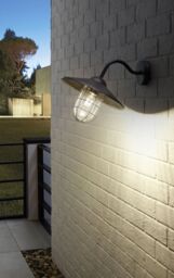 Loops 2 PACK IP44 Outdoor Wall Light Black Cage Fisherman Shade 60W E27 Porch Lamp - thumbnail 3