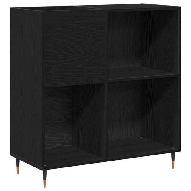 Berkfield Home Record Cabinet Black Oak 84, 5x38x89 cm Engineered Wood - Size: 5 x 38 x 89 cm - image 1